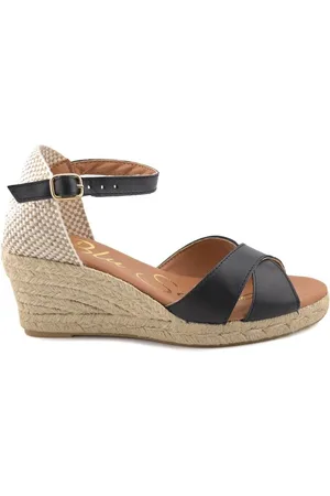 Blusandal Alpargatas Alpargatas de piel negras by para mujer