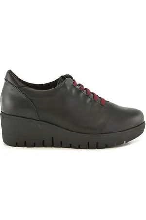 Chamby Zapatos | Zapatos piel casual negros con cuña | Mujer para mujer