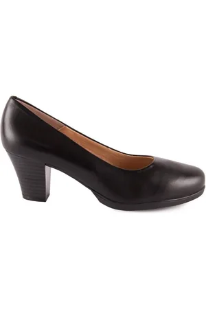 Chamby Zapatos de tacón Zapatos Salones negros de piel para mujer
