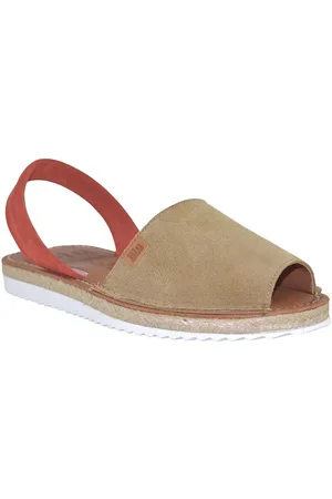 Blusandal Sandalias Menorquinas acolchadas de piel taupe by para mujer