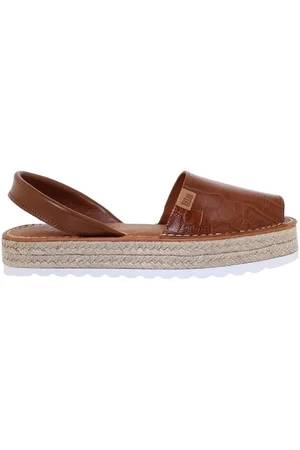 Blusandal Sandalias |Abarcas menorquinas piel marron|Mujer para mujer