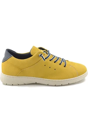 Éxodo Zapatos Zapatillas casual sport de piel amarillas by para hombre