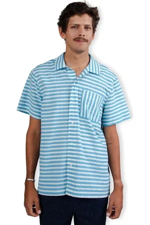 Brava Fabrics Camisa manga larga Stripes Shirt - Blue para hombre
