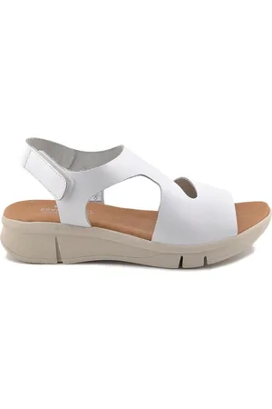 Cbp - Conbuenpie Sandalias Sandalias de piel blancas para mujer