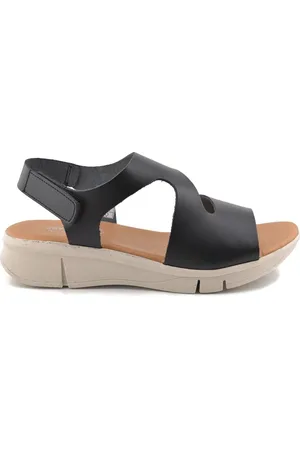 Cbp - Conbuenpie Sandalias Sandalias de piel negras para mujer