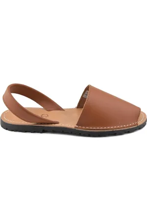 Cbp - Conbuenpie Sandalias CBP | Abarcas menorquinas piel marrones | Mujer para mujer