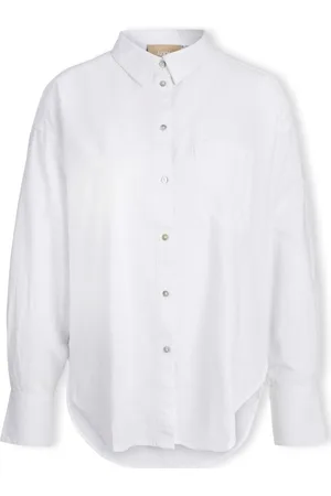 JJXX Blusa Jamie Linen Shirt L/S - White para mujer