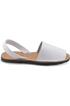Cbp - Conbuenpie Sandalias Cbp | Abarcas Menorquinas de piel blancas | Mujer para mujer