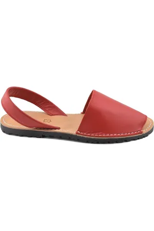 Cbp - Conbuenpie Sandalias Cbp | Abarcas Menorquinas piel rojas | Mujer para mujer