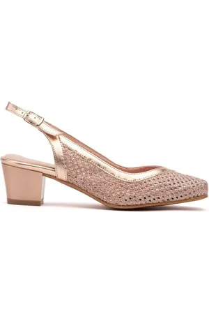 Cbp - Conbuenpie Zapatos de tacón Salones destalonados de rejilla metalizado by CBP para mujer