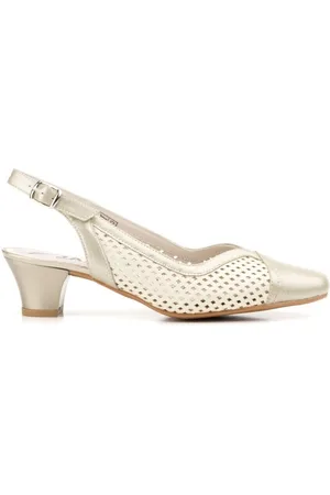 Cbp - Conbuenpie Zapatos de tacón Salones destalonados de piel dorados by CBP para mujer