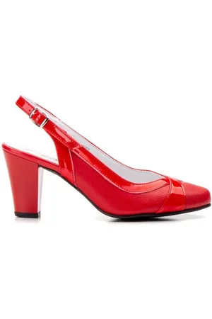 Cbp - Conbuenpie Zapatos de tacón Salones destalonados de piel rojos by CBP para mujer