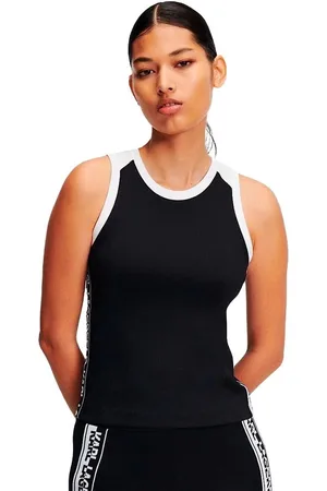 Karl Lagerfeld Blusa - Top Con Multilogo Lateral para mujer