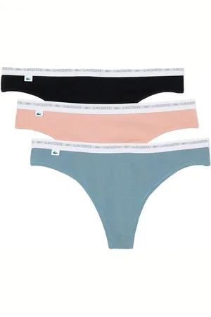 Lacoste Braguitas - Tanga 3 Pack con Logo para mujer