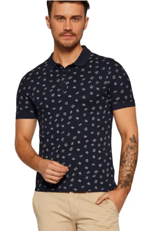 Guess Polo Full logo granatowy para hombre