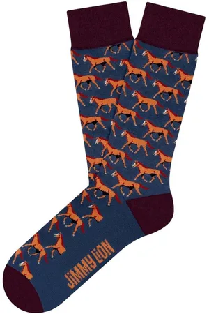 Jimmy Lion Calcetines CALCETINES AZULES HORSES para mujer