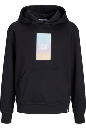 JACK & JONES Jersey 12257607 JORARUBA SUNSET BRANDING SWEAT HOOD JNR BLACK para niño