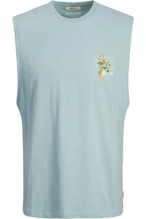 JACK & JONES Camiseta tirantes 12256261 JORMYKONOS SLEEVELESS CREW NECK GRAY MIST para hombre