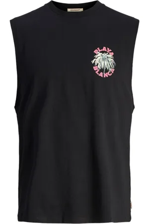 JACK & JONES Camiseta tirantes 12256261 JORMYKONOS SLEEVELESS CREW NECK BLACK para hombre