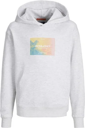JACK & JONES Jersey 12257607 JORARUBA SUNSET BRANDING SWEAT HOOD JNR BRIGHT WHITE para niño