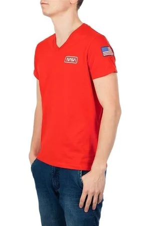 Nasa Tops y Camisetas BASIC FLAG V NECK para hombre