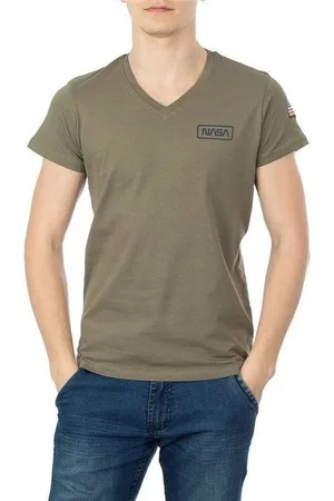 Nasa Tops y Camisetas BASIC FLAG V NECK para hombre
