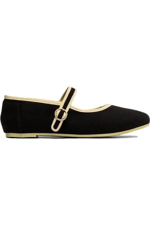 Paez Bailarinas Mary Jane W - Linen Black para mujer