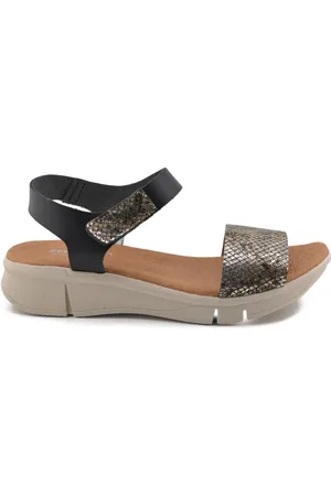Cbp - Conbuenpie Sandalias Sandalias negras de piel para mujer