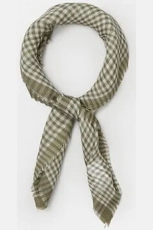 Beck Söndergaard Bufanda Becksondergaard Gingham Scarf Olive para mujer