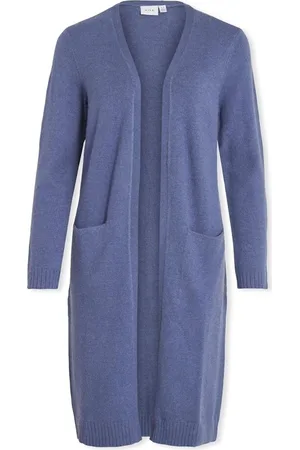 VILA Abrigo Noos Ril Long Cardigan - Bijou Blue para mujer