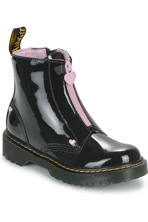 Dr. Martens Botines Bex Heart Zip Boot J Black Patent Lamper para niña