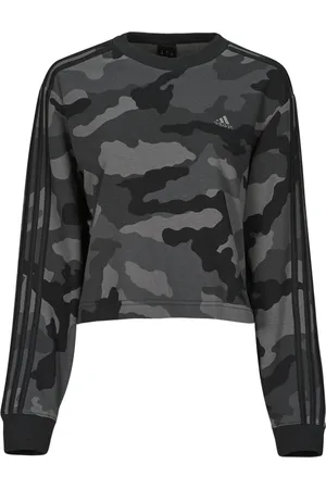adidas Jersey Essentials 3-Stripes Camo-Print Cropped Sweatshirt para mujer