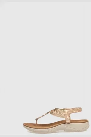 Kamome Trends Sandalias SANDALIA DE DEDO SUECIA PLATINO para mujer
