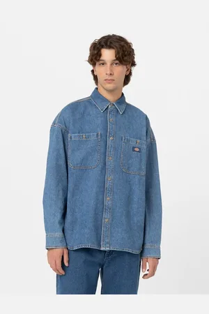 Dickies Camisa manga larga HOUSTON DK0A4YF5-CLB CLASSIC BLUE para hombre