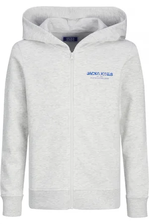 JACK & JONES Jersey 12259856 JJALVIS SWEAT ZIP HOOD JNR WHITE MELANGE para niño
