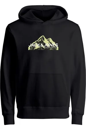 JACK & JONES Jersey 12268041 JCOMOUNTAIN LOGO SWEAT HOOD SN MNI BLACK para niño