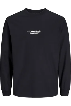 JACK & JONES Camiseta manga larga 12267854 JORVESTERBRO TEE LS CREW NECK PLS BLACK para hombre