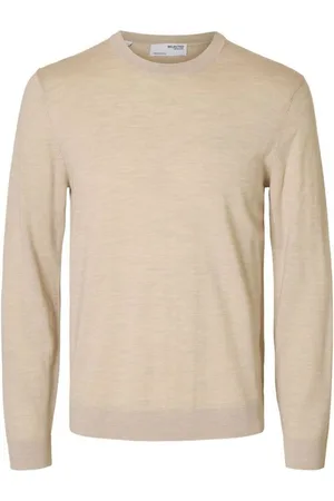 SELECTED Jersey 16094647 TRAY MERINO CREW-OATMEAL para hombre