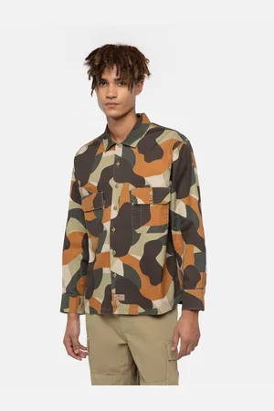 Dickies Camisa manga larga CAMO WORK SHIRT - DK0A864U0IP1-0IP IMPERIAL GREEN para hombre