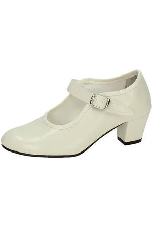 Pasos De Baile Zapatos de tacón Zapato flamenco beig para niña