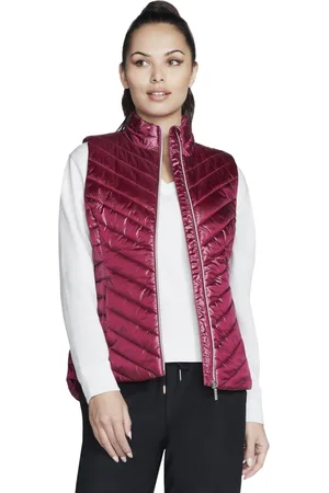 Skechers Abrigo de plumas GO Shield Shine Vest para mujer