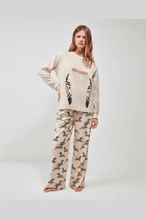 GISELA Pijama Pijama estampado en tejido micropolar suave para mujer
