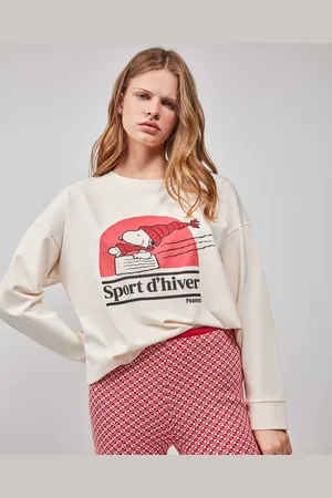 GISELA Vestido Camiseta de manga larga de Snoopy, diseño clásico para mujer