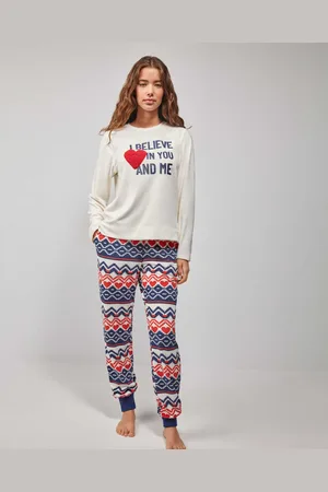 GISELA Pijama Pijama largo de tejido polar elástico, calidez y c para mujer