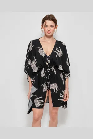 GISELA Vestidos Caftán estampado jaguar para mujer