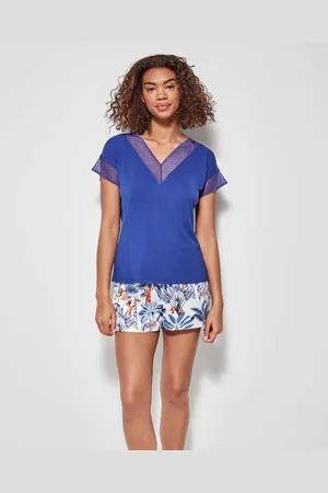 GISELA Pijama Camiseta manga corta lisa para mujer