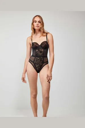 GISELA Body Body desmontable con tul flocado floral y diseño c para mujer