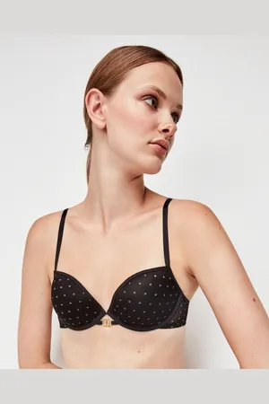 GISELA Braguitas Sujetador efecto push up con detalle de pieza dora para mujer