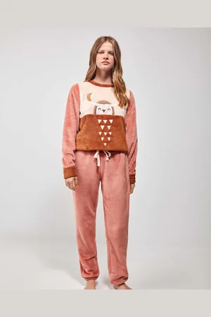GISELA Pijama Pijama cálido de tejido peluche para mujer