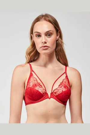 GISELA Sujetador Sujetador bralette bordado con tiras en escote para mujer